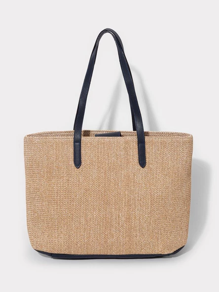 Gap Kadın Hasır Omuz Çantası Bej 15938 - Resim 4