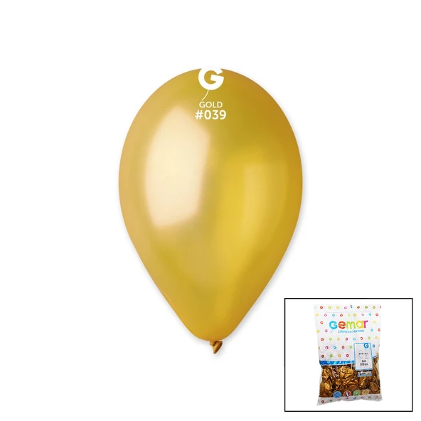 GM-110-39 METALİK - ALTIN BALON 11&apos;&apos; - 28CM - 100 PARÇA (4593)