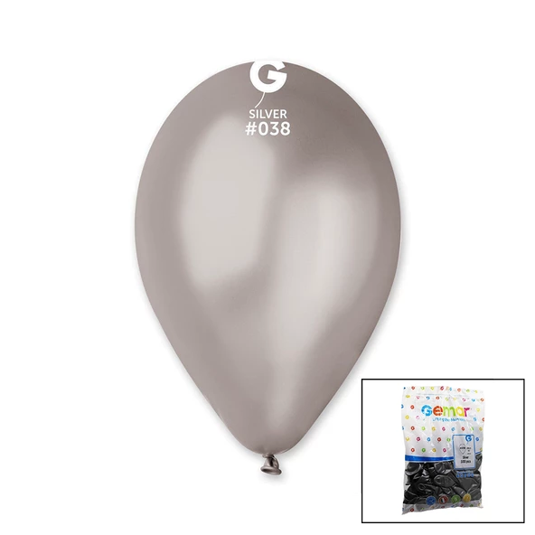 GM-110-38 METALİK - GÜMÜŞ BALON 11&apos;&apos; - 28CM - 100 PARÇA (4593)