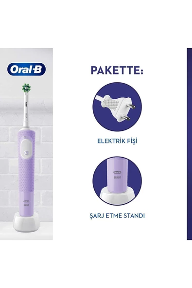 Oral B Şarjlı Diş Fırçası Vıtalıty Pro Lila - Resim 3