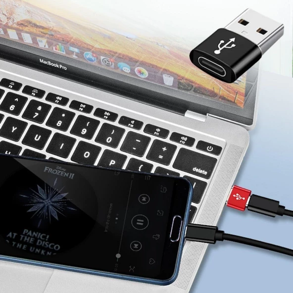 USB&apos;den TYPE-C &apos;ye Dönüştürücü Adaptör Veri Aktarımı Sağlayıcı Şarj Data Çevirici (4593)