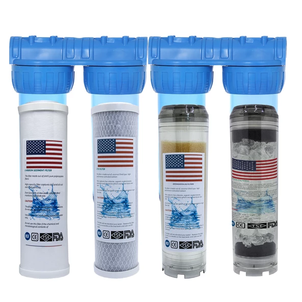 Amerikan Malı Daire Ve Bina Girişi 4 Aşamalı Su Yumuşatma Cihazı (Kapaklı Spun-Blok-Reçine-Silifoz) ürün görseli