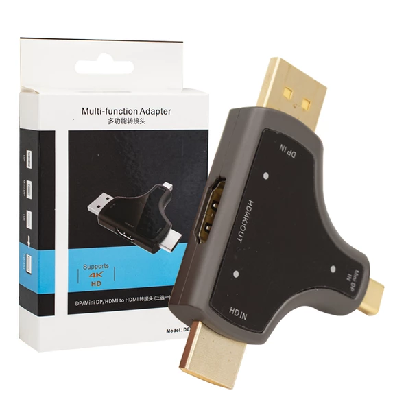 MINI DP+DP+HDMI TO HDMI 4K ÇEVİRİCİ (4593)