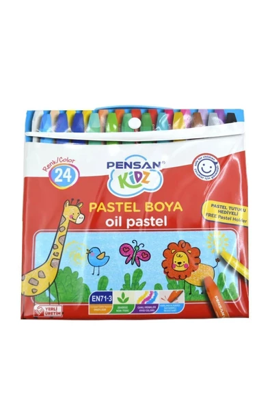 Pensan Kidz 24 Renk Çantalı Pastel Boya - 4