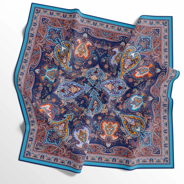 90 X 90 İpek Vual  İnce Eşarp - 03576 - 5