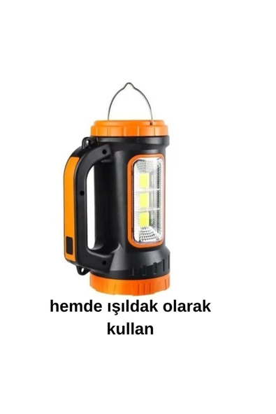 3w 15w Solar Şarjlı Led El Feneri Işıldak Projektör Kamp Avcı Feneri - 4