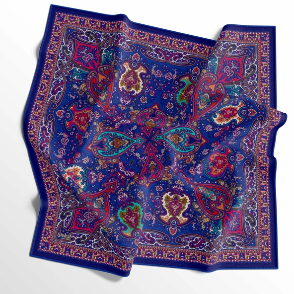 90 X 90 İpek Vual  İnce Eşarp - 03576 - 7