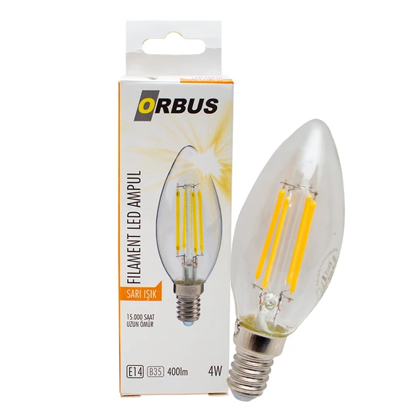 ORBUS ORB-BC3 FILAMENT BULB B35 4 WATT E14 400 LMN SARI LED AMPÜL (4593)