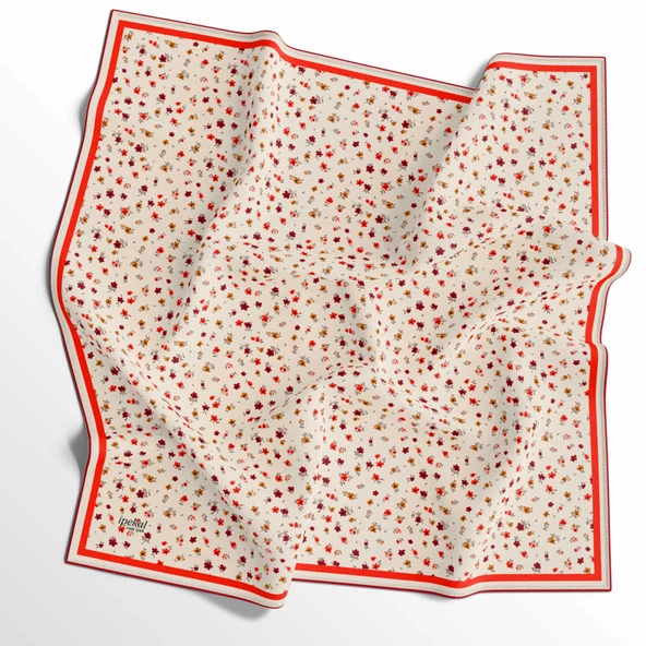 90 X 90 İpek Vual  İnce Eşarp - 03575 - 3
