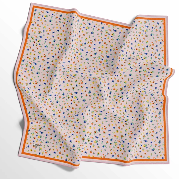 90 X 90 İpek Vual  İnce Eşarp - 03575 - 2