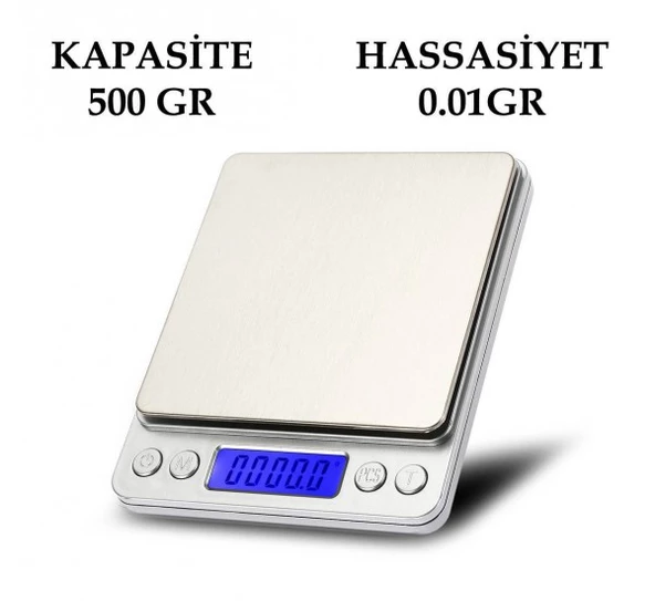 Hassas Terazi 500 gr/0.01gr Laboratuvar, Mutfak Terazisi (4593)