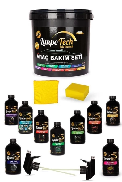 Araç Oto Bakım Seti Kampanyalı Oto Bakım Araba Yıkama Temizlik Seti 13'lu - 3