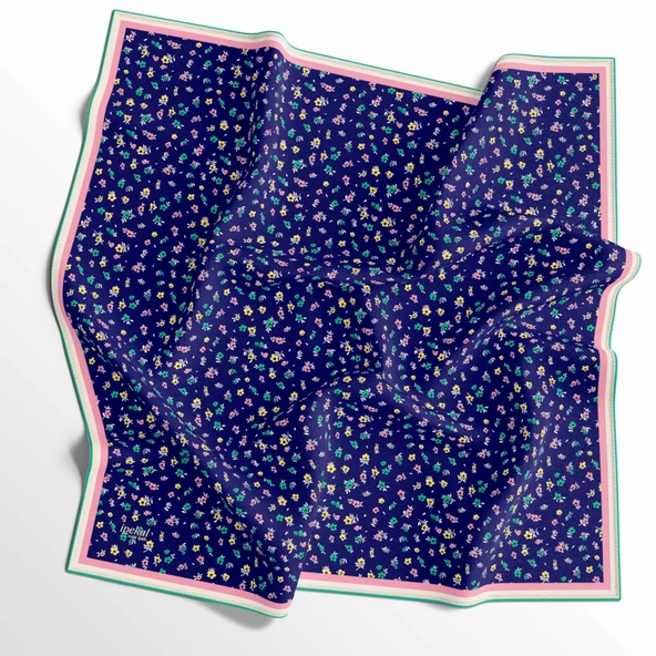 90 X 90 İpek Vual  İnce Eşarp - 03575 - 6