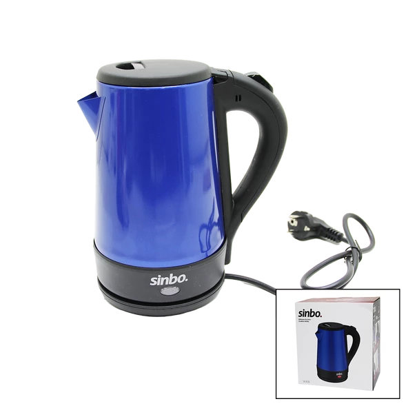 SİNBO-8016 MAVİ RENK ÇELİK KETTLE SU ISITICISI 1.5LT - 2200W (4593)