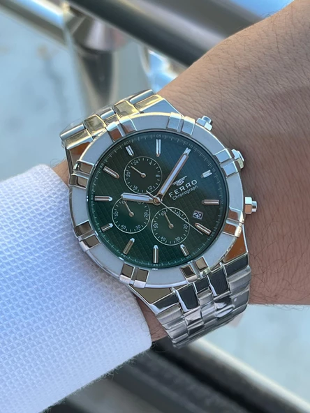 Ferro Çelik Kordon İç Fonksiyonları Aktif Chronograph 30 Mt Su Geçirmez Erkek Kol Saati EFM.31378.A6 - 4