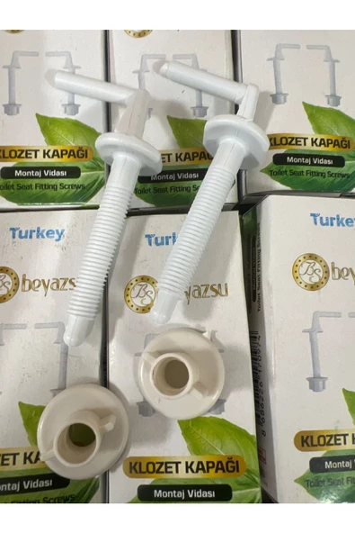 KLOZET KAPAĞI MONTAJ VİDA TAKIMI BEYAZ PLASTİK - 3