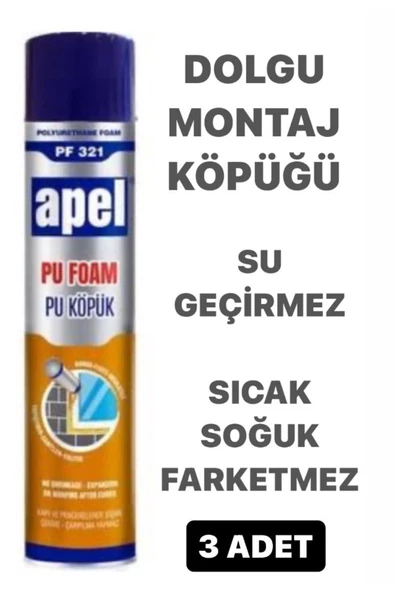 PF 321 PU KÖPÜK 750ml -3 ADET DOLGU MONTAJ YALITIM KÖPÜĞÜ