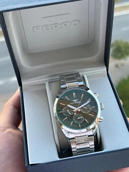 Ferro Çelik Kordon İç Fonksiyonları Aktif Chronograph 30 Mt Su Geçirmez Erkek Kol Saati EFM.11463.A6 ürün görseli
