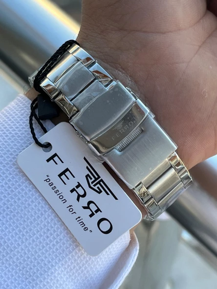 Ferro Çelik Kordon İç Fonksiyonları Aktif Chronograph 30 Mt Su Geçirmez Erkek Kol Saati EFM.40126.A6 - 6