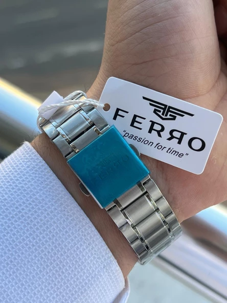 Ferro Çelik Kordon İç Fonksiyonları Aktif Chronograph 30 Mt Su Geçirmez Erkek Kol Saati EFM.11463.A6 - Resim 6