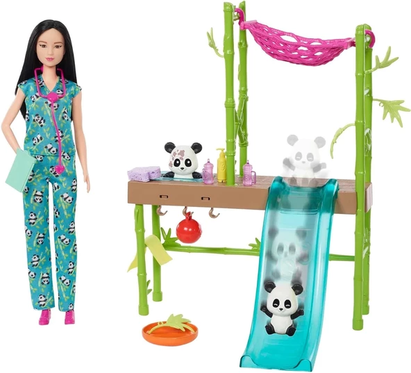 Barbie Panda Bakımı Oyun Seti, 3 yaş ve üzeri, HKT77