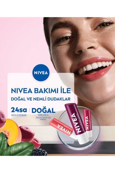 Nivea Bakım Yapan Dudak Bakım Kremi Shine Peach 4,8 G - 4