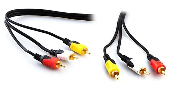 POWERMASTER 2 RCA ERKEK + 3.5 MM STEREO ERKEK GOLD 3 METRE 1.KALİTE KABLO - 3