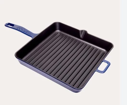 Sürel Degrade Koyu Mavi 30cm Kare Izgara Demir Döküm Tava