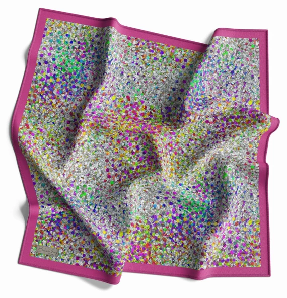 90 X 90 Dijital Bambu Kraş Eşarp -03564 - 5