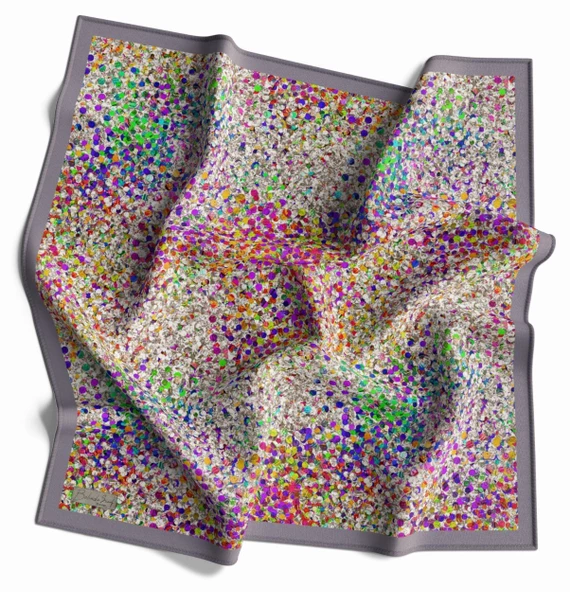 90 X 90 Dijital Bambu Kraş Eşarp -03564 - 3