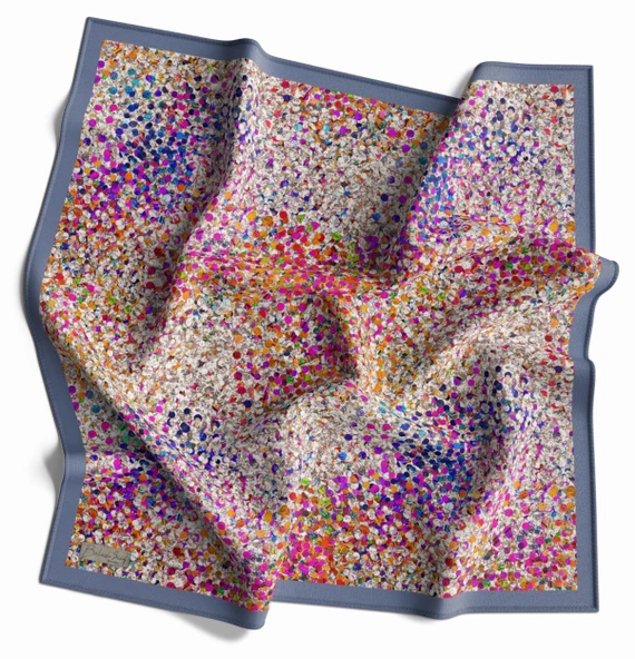 90 X 90 Dijital Bambu Kraş Eşarp -03564 - 1