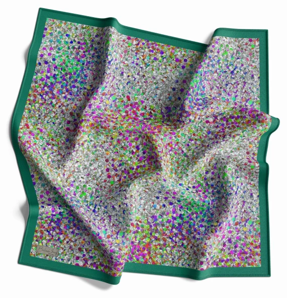 90 X 90 Dijital Bambu Kraş Eşarp -03564 - 6