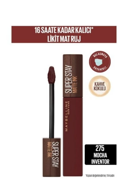 MAYBELLİNE NEWYORK LIP GLOSS RUJ & SUPERSTAY MATTE INK LİKİT 275 MOCHA INVENTOR