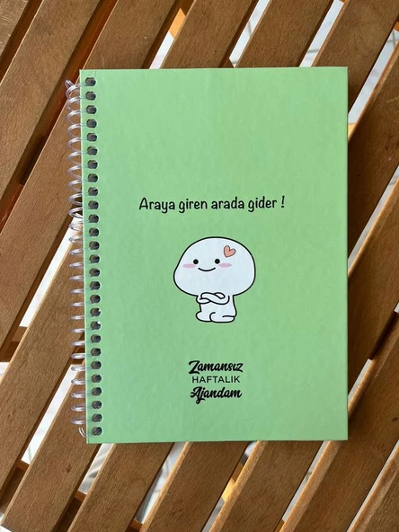 Zamansız haftalık planlayıcı , tarihsiz ajanda , süresiz ajanda , stickerlı spiralli sert kapak