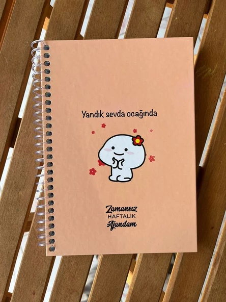 Zamansız haftalık planlayıcı , tarihsiz ajanda , süresiz ajanda , stickerlı spiralli sert kapak - 4