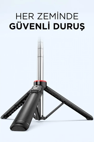 Torima Q12 Çok Amaçlı Tripod Kumandalı Selfie Çubuğu Siyah - 5