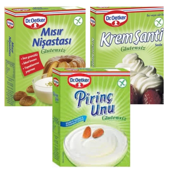 Dr.Oetker Glutensiz Pirinç un 175 g Krem Şanti 75 g Mısır Nişasta 150 g