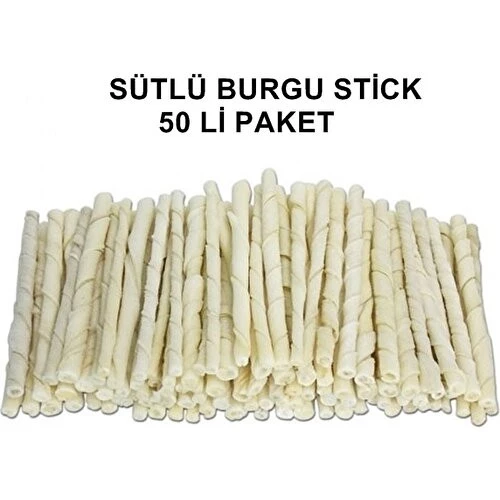 Petimore Sütlü Burgu Çubuk Ödül Ve Çiğneti Kemiği 12 Cm 50 Li