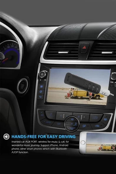 Torima TS-03 Siyah Bluetooth Aux Araç Kiti Samsung Htc Lg Huawei Iphone Mp3 Çalar - 4