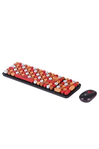 Torima TMK-07 Çok Renkli Retro Daktilo Görünümlü Kablosuz Q Klavye Mouse Seti - 2