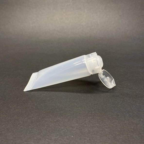Boş Krem Tüpü Fliptop Kapaklı 10ml , Şeffaf Merhem Tüpü ,  Lipgloss Tüp 10 ml x 3 Adet ürün görseli