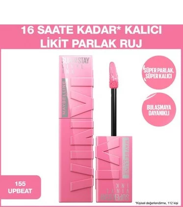 MAYBELLİNE NEWYORK LIP GLOSS RUJ & SUPERSTAY VINYL NO: 155