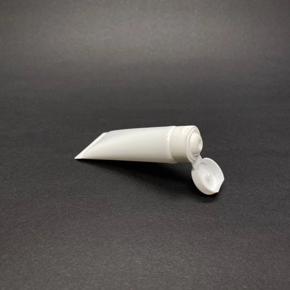 Beyaz Boş Krem Tüpü Fliptop Kapaklı 10ml , Beyaz Merhem Tüpü ,  Lipgloss Tüp 10 ml x 3 Adet - Resim 2