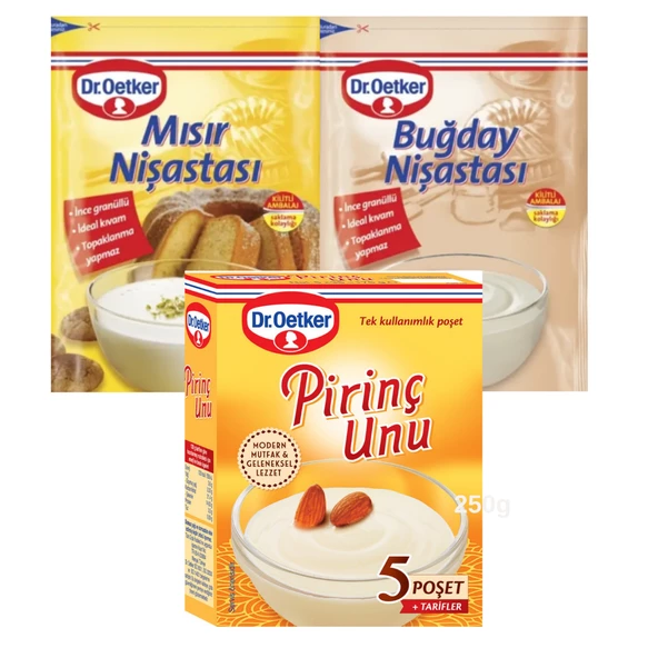 Dr.Oetker Pirinç Un 175 g Mısır Nişasta 150 g Buğday Nişasta 150 g 3 lü Set