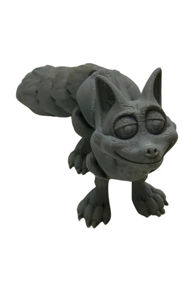 3D Hareketli Tilki Oyuncak - Gri - Resim 6