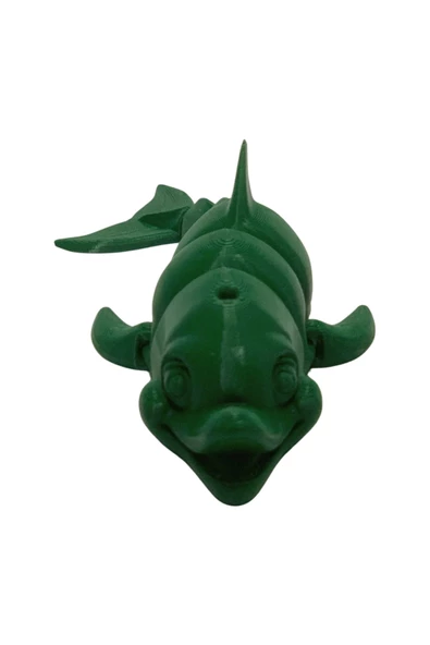 3D Hareketli Gülen Yunus Figürlü Oyuncak - Yeşil - Resim 4