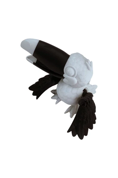 3D Hareketli Tukan Kuşu Figürlü Oyuncak - Siyah/Beyaz - Resim 7