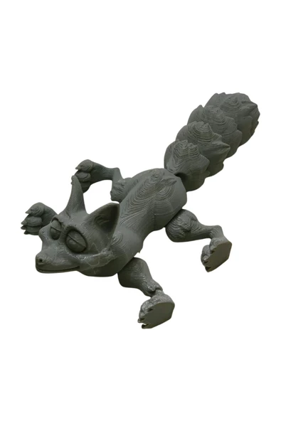 3D Hareketli Tilki Oyuncak - Gri - Resim 5