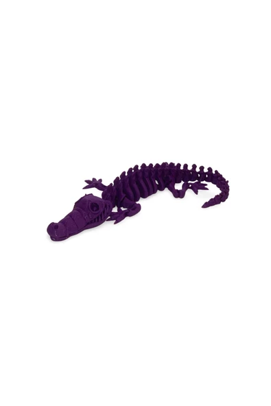 3D Hareketli İskelet Timsah Figürlü Oyuncak - Mor - Resim 6