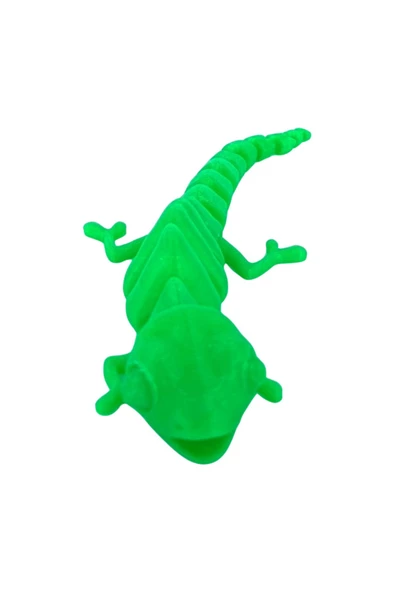 3D Hareketli Bukalemun Figürlü Oyuncak - Neon Yeşil - Resim 4